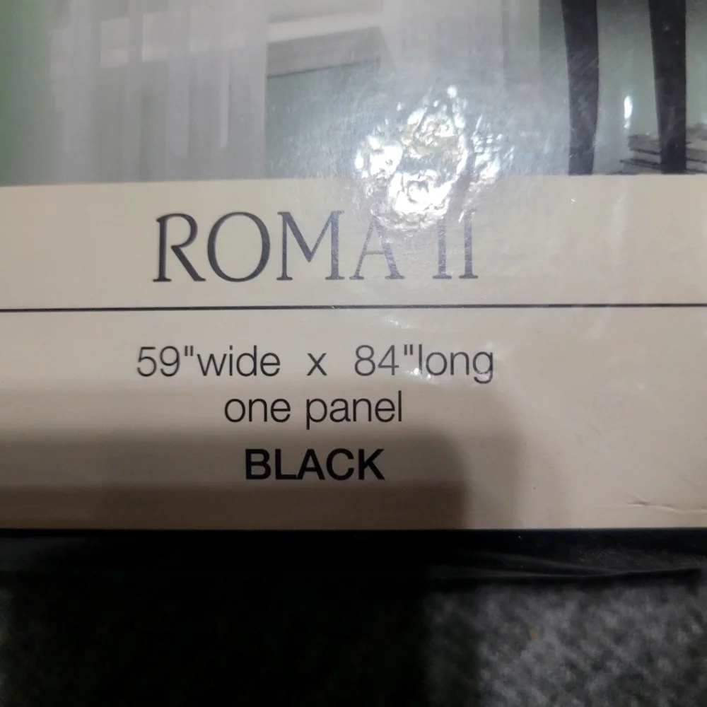6 NEW Black Sheer Curtain Panels~Roman II~One Panel Each~6 Total~59x84 - Picture 3 of 7